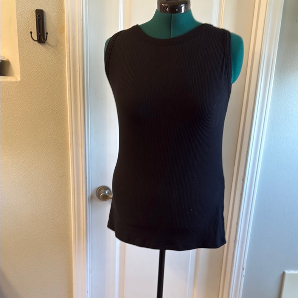 Lane Bryant Black Fitted Sleeveless Tank Top